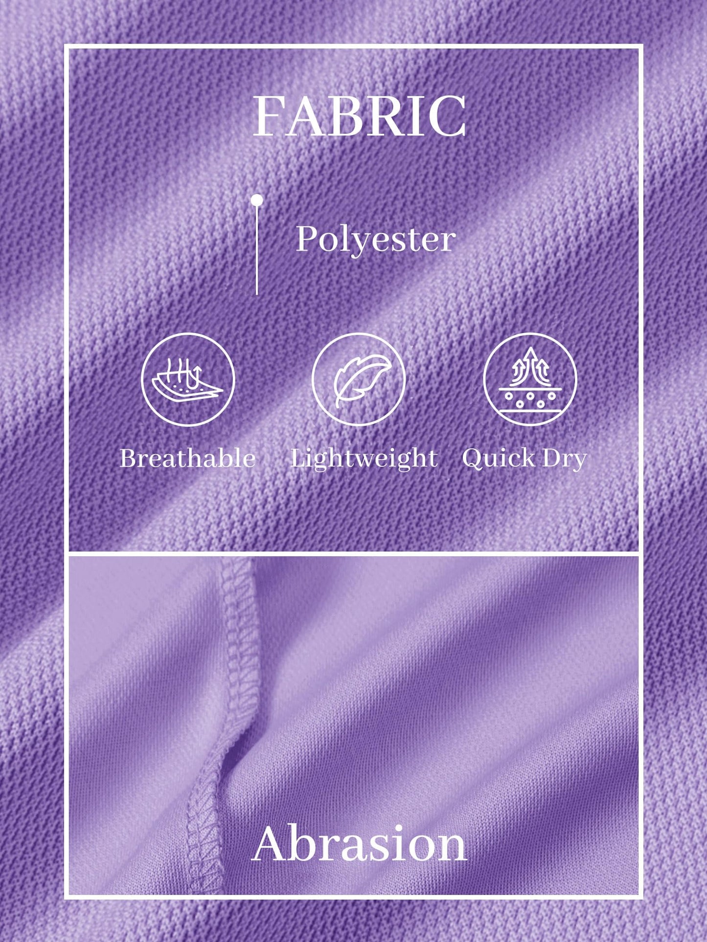 TACVASEN Mens Golf Shirt Dry Fit Mens Polo Shirts Short Sleeve Performance Golf Polos for Men with Collar Work Shirts Light Purple, XL