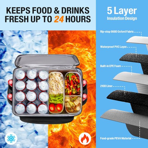 Backpack Cooler - 54 Cans Insulated Leak Proof Cooler Backpack for Men & Women, Cooler Bag Portable Picnic Camping Beach Hiking BBQ Lunch Backpack for Men and Women