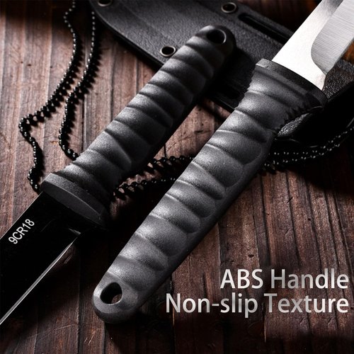 TIANYUE-FONG Fixed Blade Knife with Sheath, 8 Inch 9CR18 Steel Tactical Fixed Blade Knife with Non-slip Handle for Camping EDC Hiking Survival Hunting