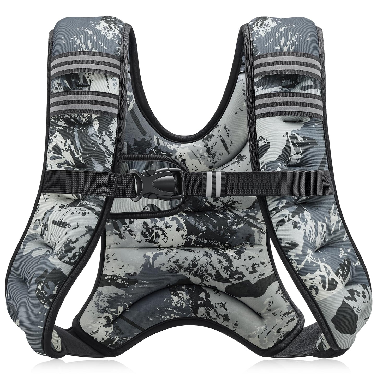 ZELUS Weighted Vest, 6lb/8lb/12lb/16lb/20lb/25lb/30lb Weight Vest for Men Women with Storage Pocket & Reflective Strips for Workout Strength Training Running Muscle Building, Urban Gray Camo (6 lb)
