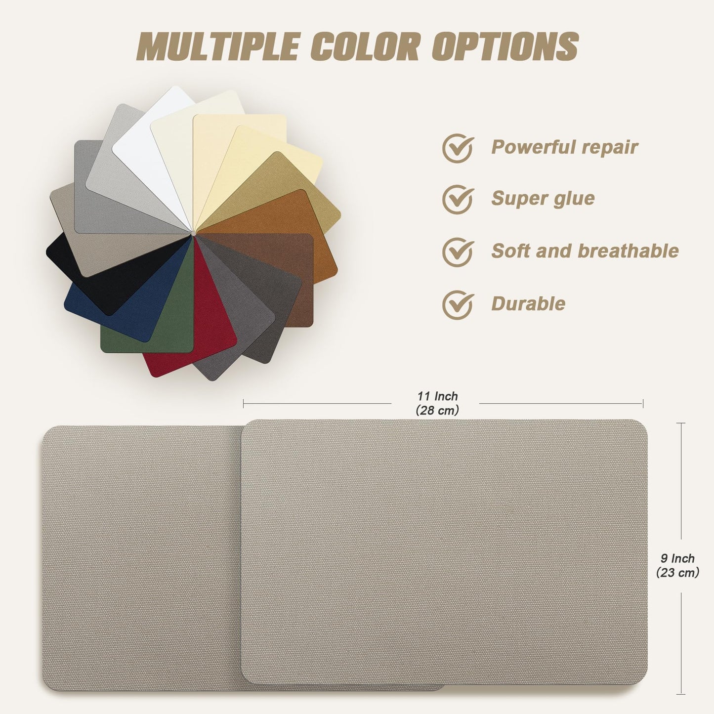OAZ 2 Pieces 9 x 11 inch Canvas Repair Patches Canvas Fabric Patch Self-Adhesive Fabric Repair Tape Waterproof Outdoor Gear Patch Kit for Boat Cover Awning Sofa Chair Couch Tent Bag (Army Green)