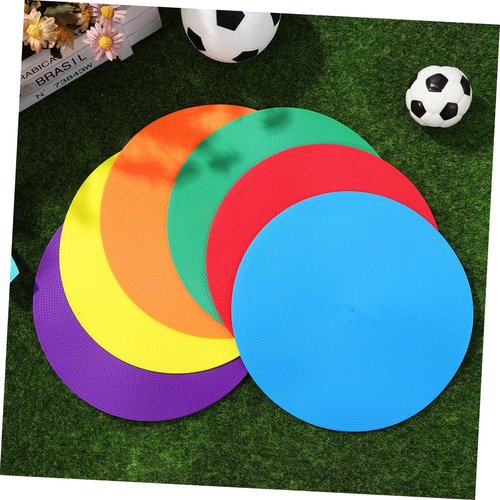 Happyyami 6pcs Logo Plate Speed and Agility Training Shaped Soccer Cones for Sports Training Agility Dots Gym Training Floor Markers Foam Drills Poly Spots Floor Dots Spot Markers Small