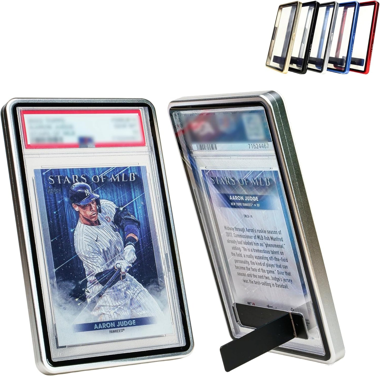 2-in-1 Magnetic Metal Slab Bumper Case for PSA/CGC Slabs with Built-in Stand (Protect + Display) - Soft Gold | Slab Case for PSA | Graded Card Display | Slab Mags for PSA/CGC- Soft Gold