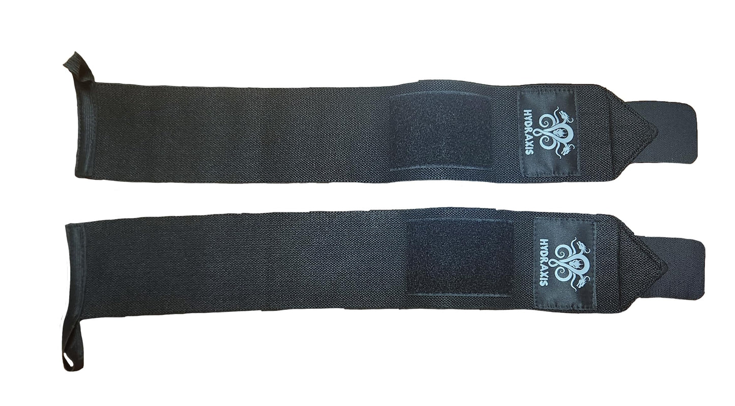 Hydraxis Weightlifting Wrist Wraps 18" Professional Quality Wrist Support with Heavy Duty Thumb Loop - Best Wrap for Powerlifting Competition, Strength Training, Bodybuilding