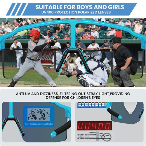FMY TR90 Unisex Bike & Softball Sunglasses, Polarized UV400 Sports Glasses for Running/Cycling/Baseball
