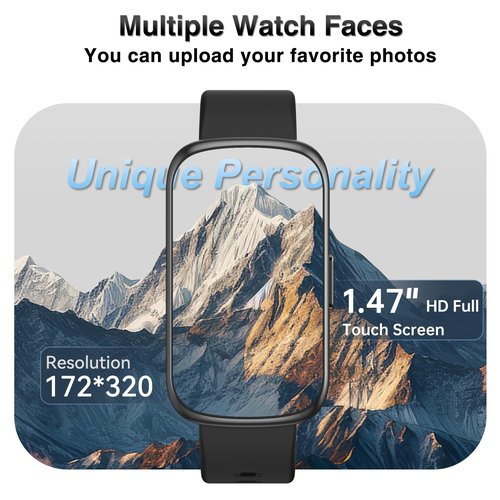 Fitness Tracker, Health Smart Watches for Women Men with 24/7 Heart Rate/Blood Pressure/Blood Oxygen Monitor, Sleep Tracker, Calories & Pedometer, IP68 Waterproof Activity Trackers for Android&iPhone
