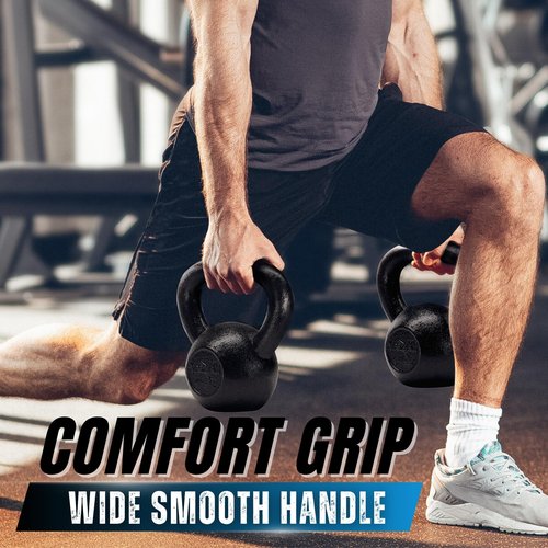 Yes4All 35 lb Kettlebell Cast Iron for Dumbbell Weights Exercises, Gym, Fitness, Full Body Workout Equipment Push up, Grip and Strength Training