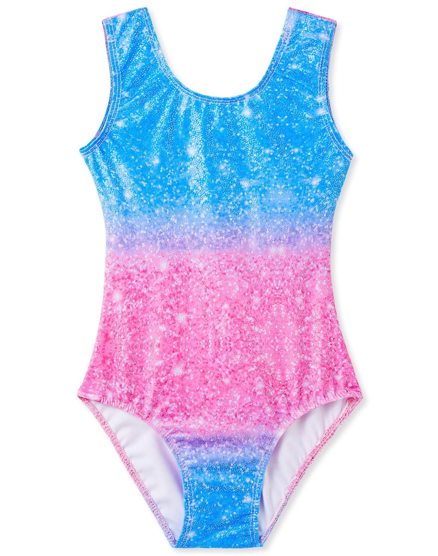 Domusgo Gymnastics Leotards for Girls 8-9 Years Old Blue Pink Star Sky Sparkly One Piece Tumbling Outfits