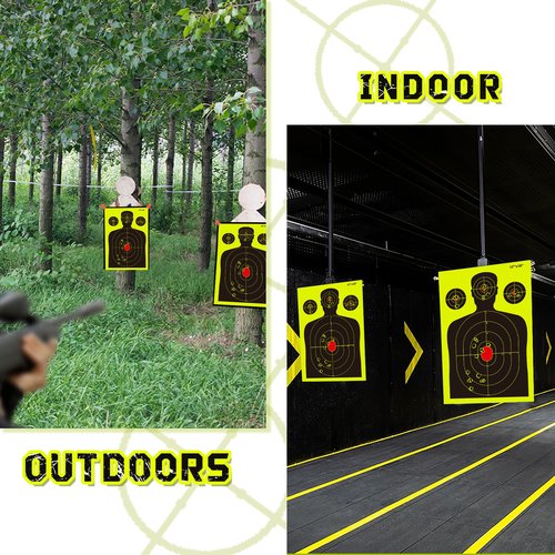 Targets for Shooting Range, 12" x 18", Self-Adhesive Paper Targets for Shooting with Timely Feedback for Gun Rifle Pistol Indoor Outdoor