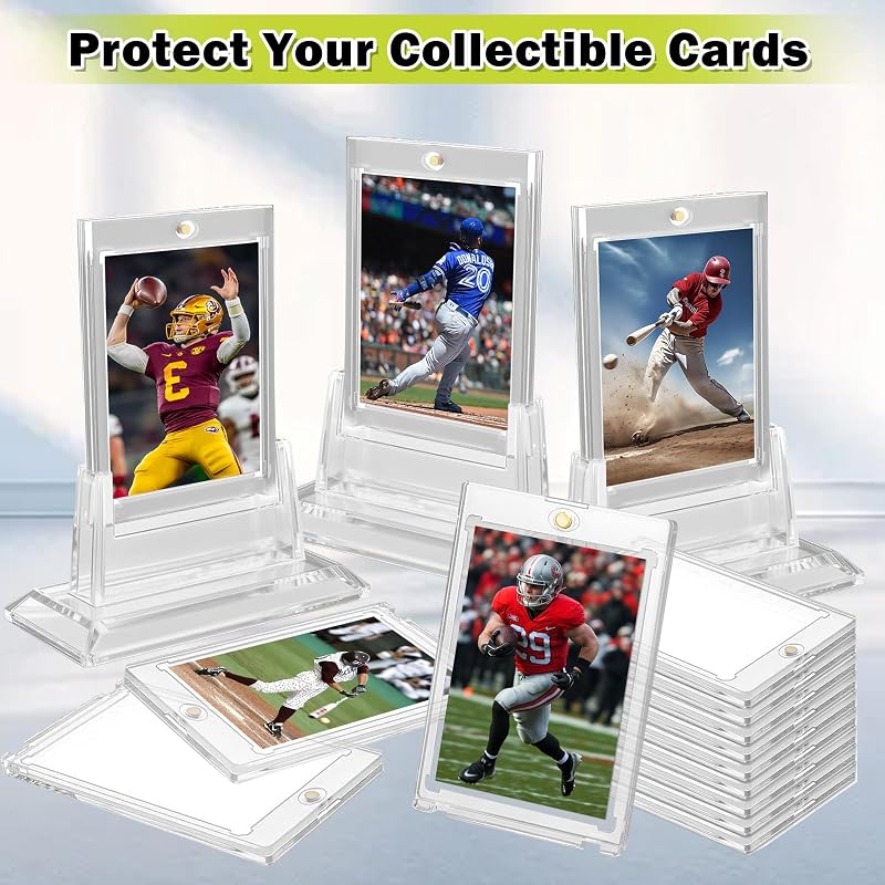 36-Pack 130pt Magnetic Card Holders One Touch Card Protectors, 2.87 x 4.33 in
