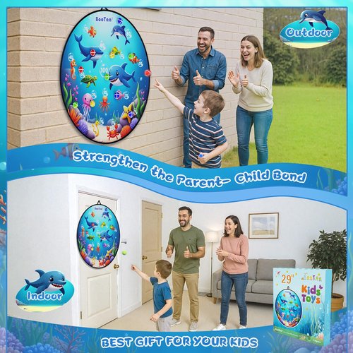BooTaa 29" Large Dart Board for Kids, Kids Dart Board with Sticky Balls, Boys Toys, Indoor/Sport Outdoor Fun Party Play Game Toys, Birthday Gifts for 3 4 5 6 7 8 9 10 11 12 Year Old Boys Girls