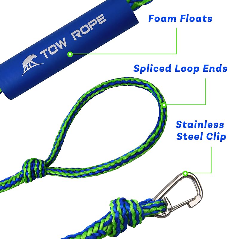 2 Pack PWC Docking Lines with Clip & Loop, Heavy Duty Braided Boat Rope 2200 lbs - Variation of THIS listing