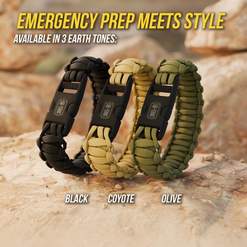 M-Tac Paracord Bracelet – Tactical Survival Wristband with Fastex Buckle – 7-Strand Cord for Hiking, Camping, Emergency Use (M, Black)