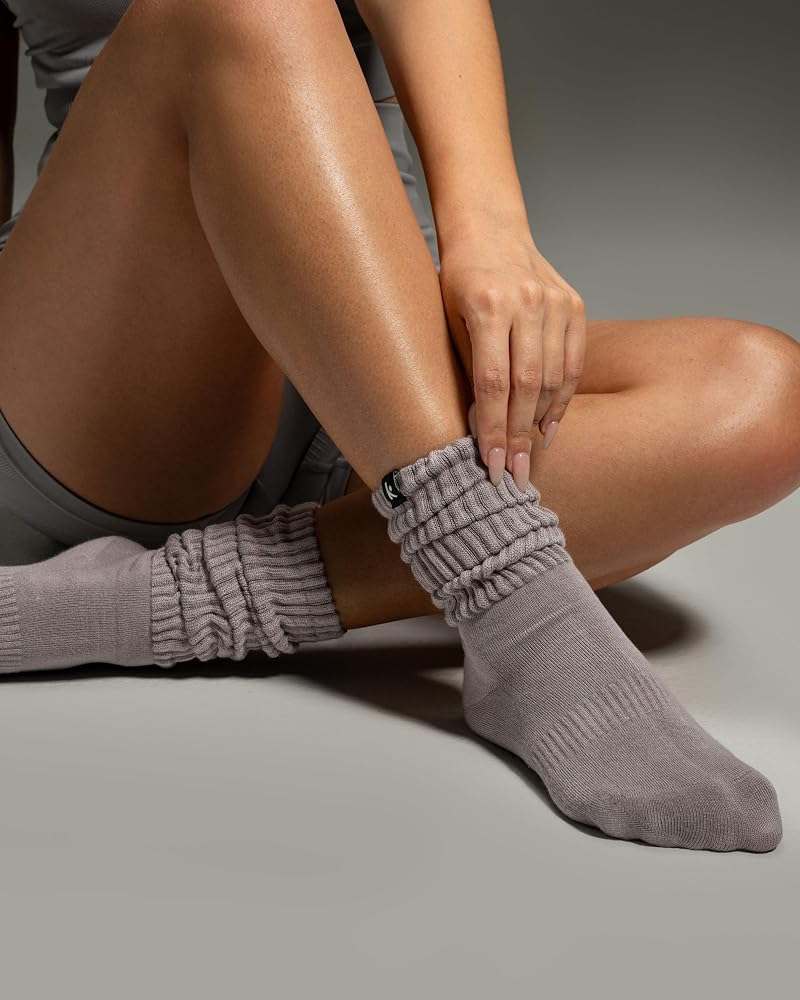 Scrunch Boot Socks for Women – Long Cozy Slouch Crew 3 Pairs, Mixed One Size Non-Cushioned