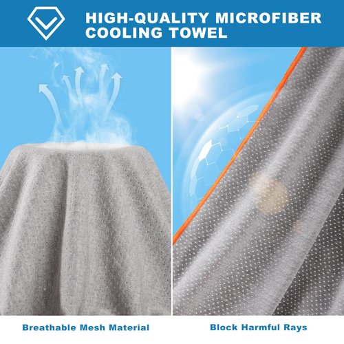 Clothirily Cooling Towels (40"x12"), Microfiber Gym Towels for Neck and Face, Men & Women Workout Towel for Hot Weather, Breathable Sweat Towel for Gym Yoga, Camping, Fitness, Running, 6 Pack