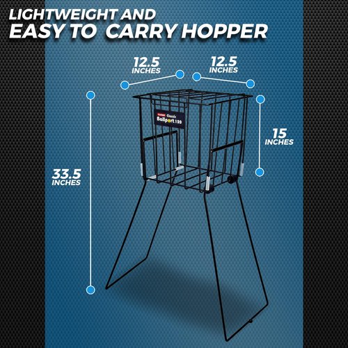 Tourna Ballport 120 with Wheels Tennis Ball Pick-Up Hopper, Black