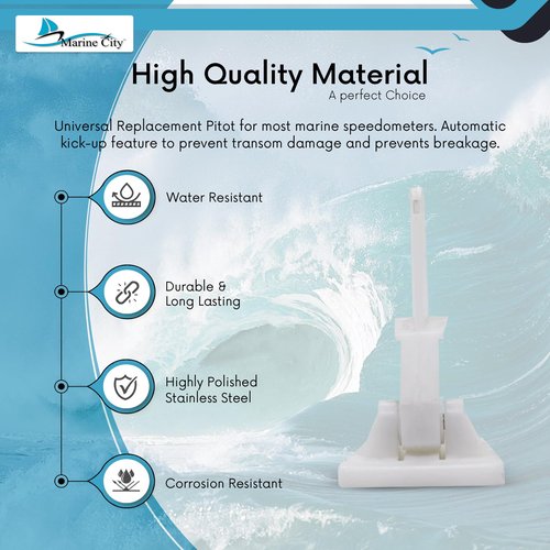 MARINE CITY Boat Outboard Pitot Speedometer Water Pickup Kit Speedo Sender Ensures Accurate Speed Readings for Boaters (with 6m Tubing)