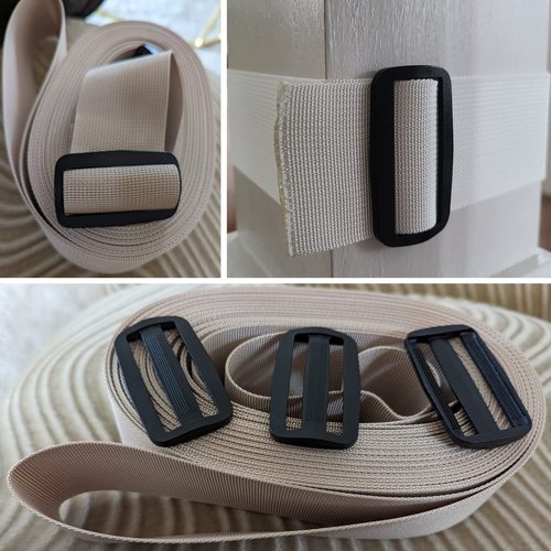 DEYACE 2 Inch Nylon Webbing Strap with Plastic Tri-Glide Slide Clips, 10 25 50 Yards Heavy Duty Nylon Strapping for Indoor or Outdoor Gear, DIY Crafting, Repairing (Black, 2" x 10 Yards)