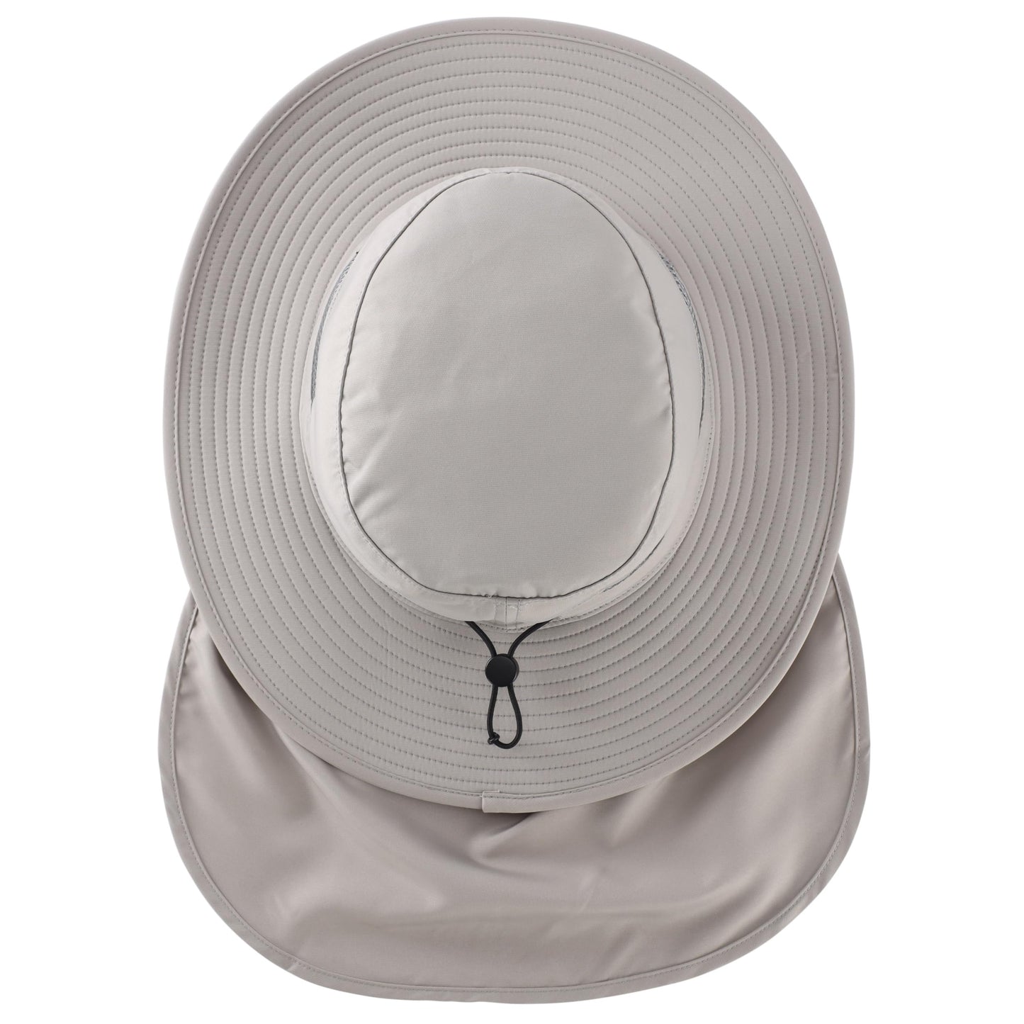 Connectyle Men's SPF 50+ Sun Hat with Neck Flap Summer Bucket Hats Outdoor Safari Hat for Fishing Hiking Gardening Light Grey