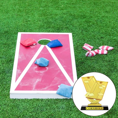 Sieral 3 Pieces 5.5 Inch Cornhole Trophy Cornhole Tournament Award Cornhole Winner Award Prize Gift for Tournaments, School Match Sports Competition Teams