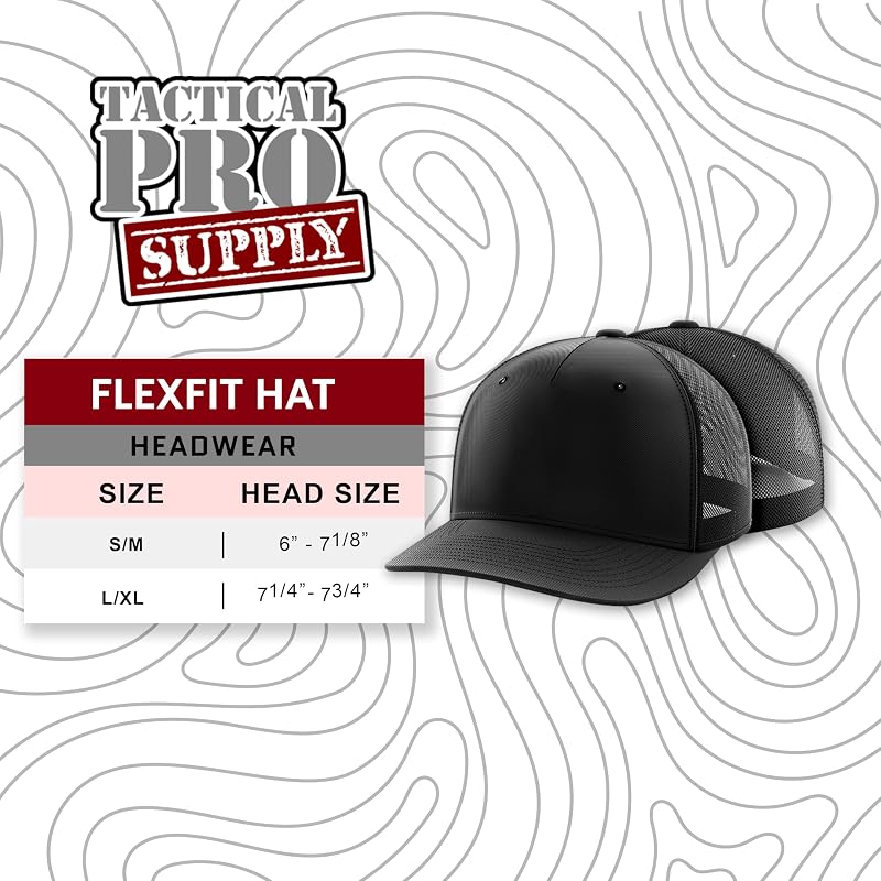 American Flag Patch Flexfit Hat - Heather Gray, Large/X-Large