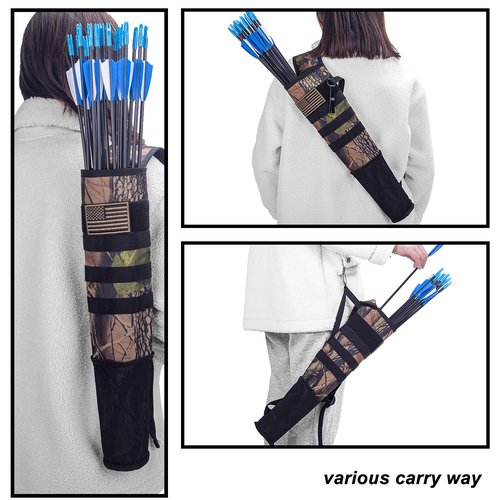RZAHUAHU Archery Quiver for Arrows Holder Adjustable Hip and Back Bow Hunting and Target Practicing Accessories with MOLLE Tactical System for Kids and Adults Shooting Storage Bags