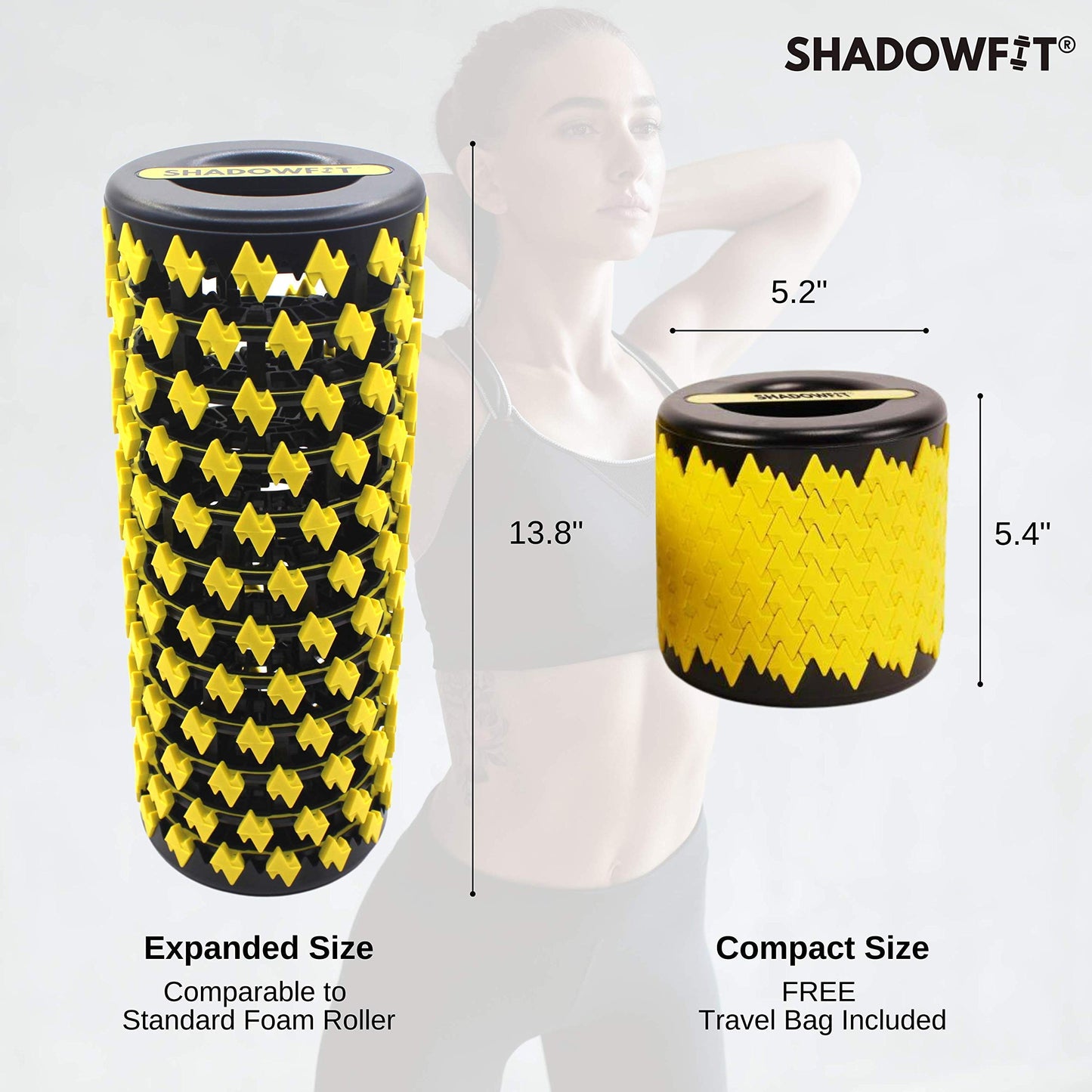 Adjustable Shadowfit Foam Roller Equipment for Sore Muscle, Tissues ∣ Massage Rollers for Maximum Tension Relief ∣ High Density Foam for Deep Tissue Pain Relief, Thigh, Arms (Red)