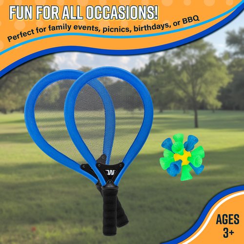 Whackminton - Perfect Racket Game for Adults & Kids - Fun Outdoor Sport for The Backyard, Beach & Lawn - Outdoor Toy