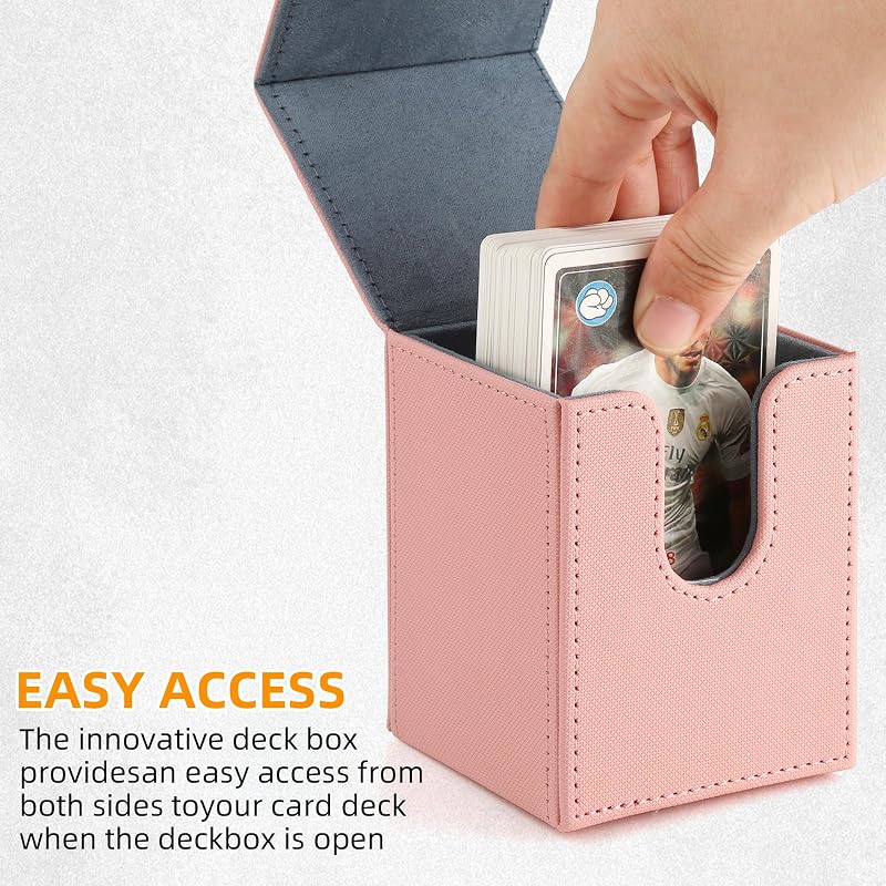 GERMUN Card Deck Box 120+ Sleeved Cards Pink – MTG Commander Storage Case with Magnetic Closure (Variation: 110+ Pink)
