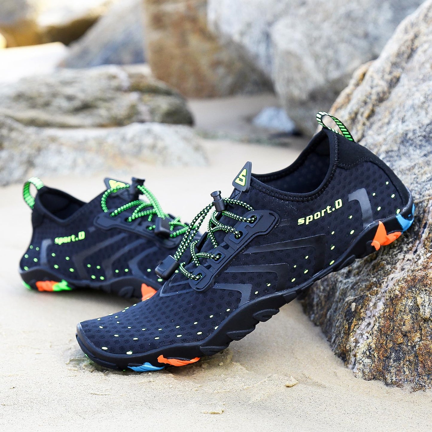 Mishansha Water Shoes for Women Men, Quick-Dry Barefoot Swim Shoes with Drainage Holes, Lightweight Aqua Shoe for Beach Pool River Boating Yoga Walking