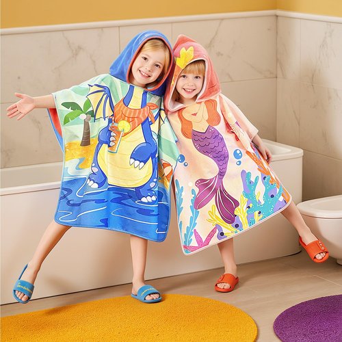Ythuil Dinosaur Towel for Ages 3 to 10 Toddler, Kids Hooded Beach Towel 30"x 25", Dinosaur Gifts for Boys Girls, Toddler Swim Cover Up & Bath Robe for Beach Pool, Soft Microfiber, Backpack Included