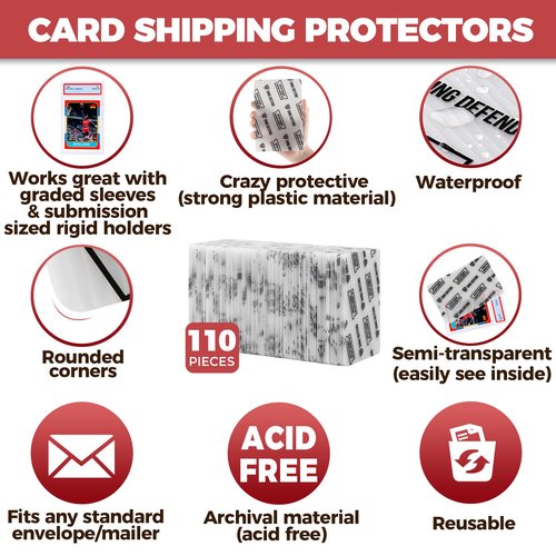 Card Protectors Trading Cards Shipping Supplies, 110-Pack 4'' x 6'' Graded Card Sleeves for Mailing Inserts, Plastic Semi Rigid Card Holder Better Than Corrugated Cardboard Sheets