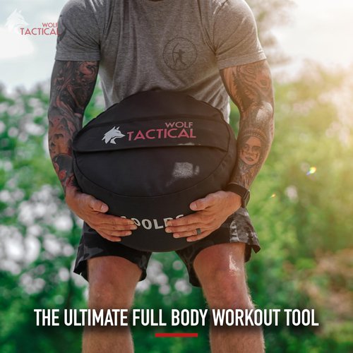 WOLF TACTICAL Sandbag Workout Bag Sand Bags for Weight Training Workout Sandbag Fitness Sand Bag (100 LB (Red))