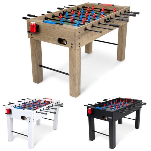 GoSports 54 Inch Full Size Foosball Table - Includes 4 Balls and 2 Cup Holders –Oak