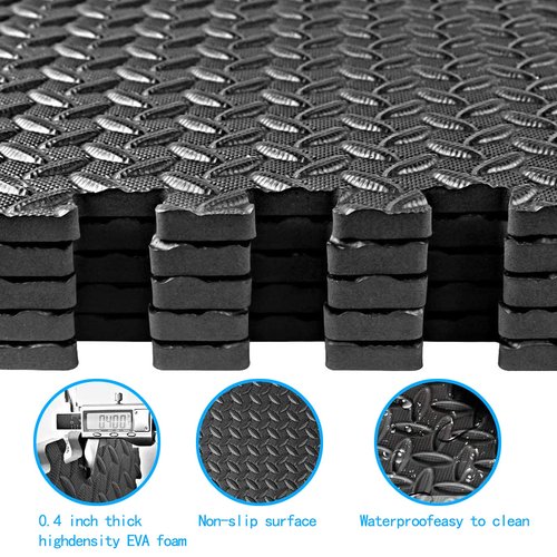 Exercise Mat Puzzle Floor Mat Tiles EVA Foam Gym Flooring Mats, 20 SQ.FT Interlocking Foam Floor Tiles Gym Equipment Workout ym, Yoga, Gymnastics
