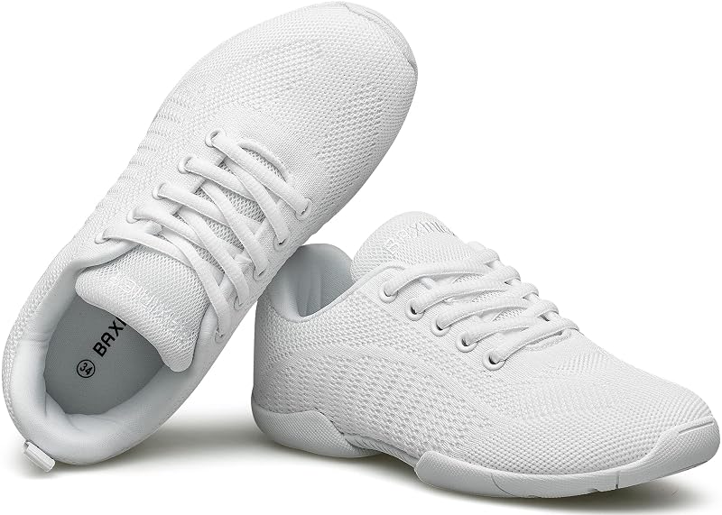 BAXINIER Girls White Cheerleading Shoes - Variation White 851-girls+2 Little Kid