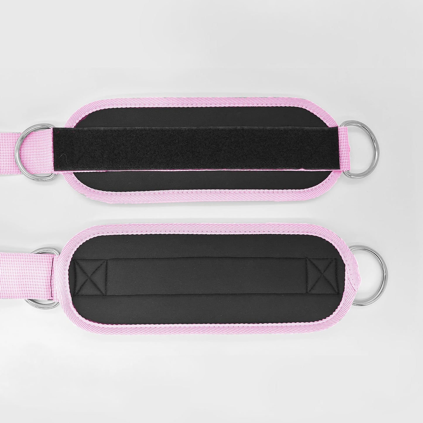 Langmeil Fitness Ankle Straps for Cable Machines, 2 Pack Comfortable Adjustable Padded Ankle Wrist Cuffs, Kickback Glute Workouts for Men Women, D-Ring Leg Straps with Neoprene Padding -Pink