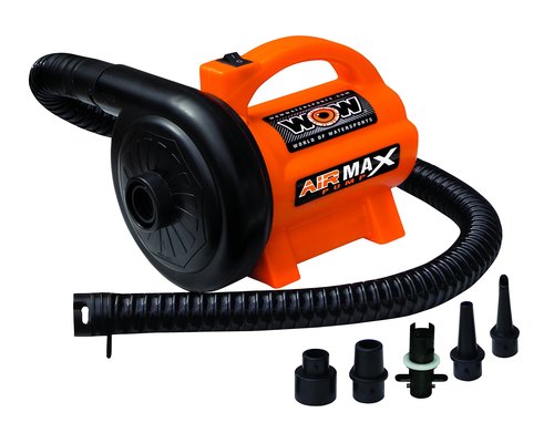 WOW Sports - High Pressure Air Pump-Powerful Electric Air Pump - 5 Universal Adapters - 120 Volt 600 Liter / Minute - Orange