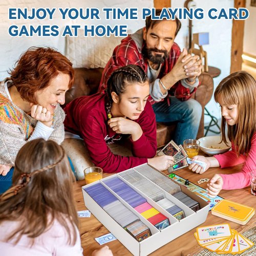 HIMOMO Trading Card Storage Box 3120 Count Collector Cards Box White Sports Card Storage Boxes Card Sorting Tray Cases Cards Collection Trading Cards Box for Soccer Basketball Cards (8 Set)