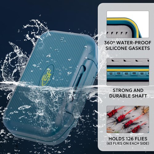 SF 2pcs Fly Fishing Box Small Peacock Blue Waterproof Double Sided Pocket Floatable Ice Fishing Jig Head