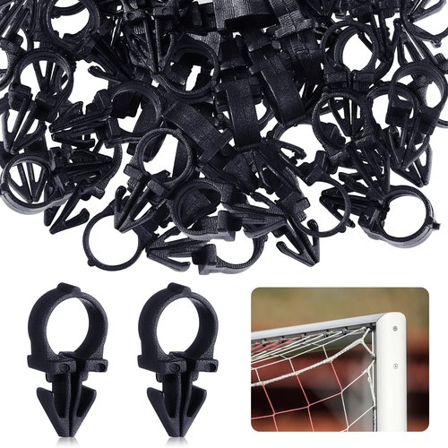 Chunful 100 Pcs Soccer Goal Net Fasteners Soccer Net Clips Replacement Lock Clips Accessories for Goal Series with Pre Drilled Holes in Aluminium Tubing and Posts