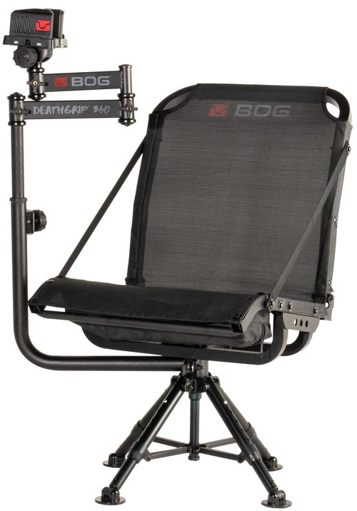 BOG DeathGrip 360 Chair with Lightweight Aluminum Construction, 4 Extendable Legs, DeathGrip Universal Gun Rest, 360 Adjustable Pivoting Seat, and Hands-Free Use During Hunting, Shooting, and Outdoors