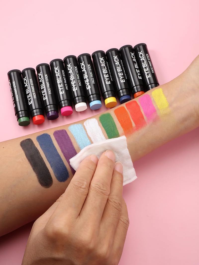 Eye Black Stick 12 Pack - Anti-Glare Waterproof Eyeblack for Baseball Football Softball
