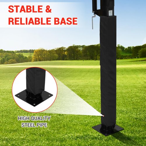 Outdoor In-Ground Basketball System, 55" Shatterproof Tempered Glass Backboard, 8-10ft Quick-Adjust Hoop, Heavy-Duty Stable Base for Driveway, Court, Backyard
