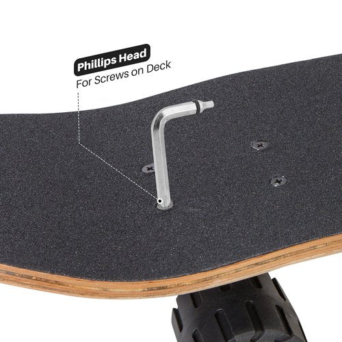 OAOJUBR Skate Tools, Multifunctional All-in-One Skateboard Wrench, 2-in-1 Portable T-Type Wrench and Built-in L-Type Cross Head Screwdriver, longboard accessories
