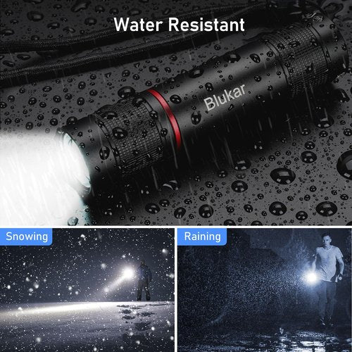 Blukar Flashlight Rechargeable, High Lumens Flashlight, Super Bright Small LED Flash Light- Zoomable, Adjustable Brightness, Long Lasting for Camping, Outdoors and Home Emergency