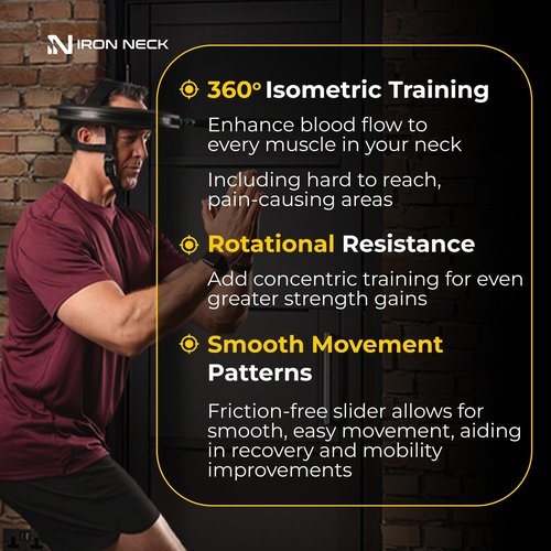 Iron Neck 3.0 Neck Trainer, Advanced Neck Strengthener, Exerciser and Rehabilitation Device to Relieve Pain, Improve Posture and Enhance Mobility