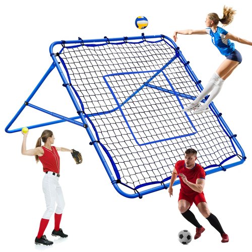 Volleyball Rebounder Net, Soccer Baseball Rebound Pitchback Net, 4x4ft Adjustable Target Practice Nets, Easy Setup Softball Bounce Back Trainer Equipment, Improve Sport Training Skills for Backyard