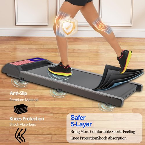 Upreign Walking Mat,Under Desk Treadmill 2.5HP for Home and Office, 265Lbs Weight Capacity,Treadmill with APP &Remote Control, LED Display