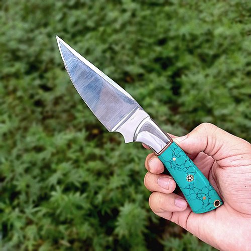 Handmade Edc Small Fixed Blade knife Horizontal Carry Hunting knives for Men, Skinning, Camping Full Tang Knife with Sheath
